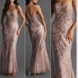 $698 Mac Duggal 20544 Womens Size‎ 4 Pink Strapless Trumpet Long Gown Maxi Dress